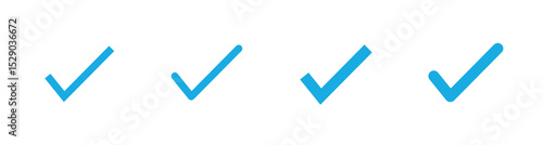 Blue check mark icon. Check mark vector icon. Checkmark Illustration. Vector symbols set ,blue checkmark isolated on white background. Correct vote choise isolated symbol.vector illustration