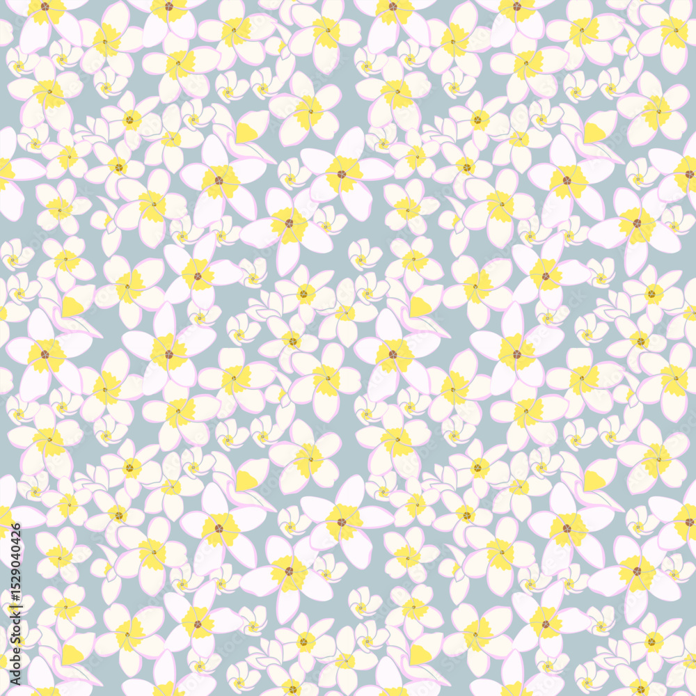 Obraz premium Floral pattern with yellow and white flowers