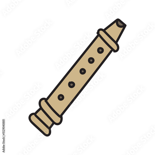 vector illustration of a flute