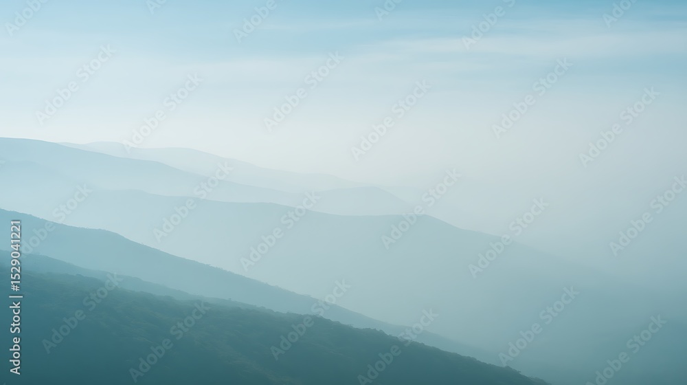 Blue hazy mountains receding into the distance Blue hazy mountains receding into the distance