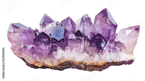 Amethyst violet quartz crystal vector isolated on a white background