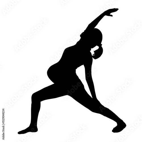 Pregnant Woman in Yoga Pose Silhouette