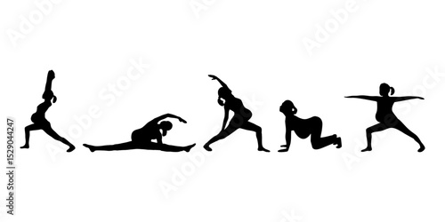 Pregnant Woman in Yoga Pose Silhouette