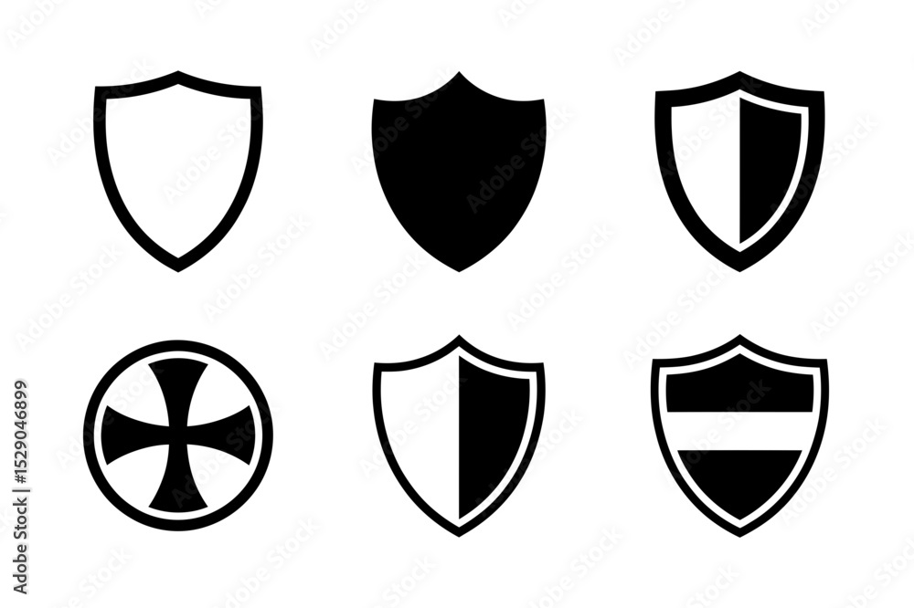 Shields vector collection of heraldic shapes set Shields vector collection of heraldic shapes set
