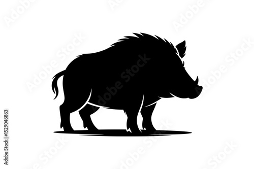 Boar silhouette vector illustration animal design