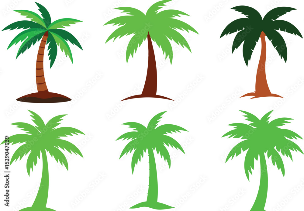 Fototapeta premium palm trees vector illustration, palm trees set vector illustration