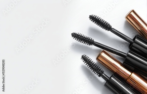 Wallpaper Mural Elegant Mascara Wands on White Background, Showcasing Beauty Products and Cosmetic Packaging for Marketing Campaigns : Generative AI Torontodigital.ca