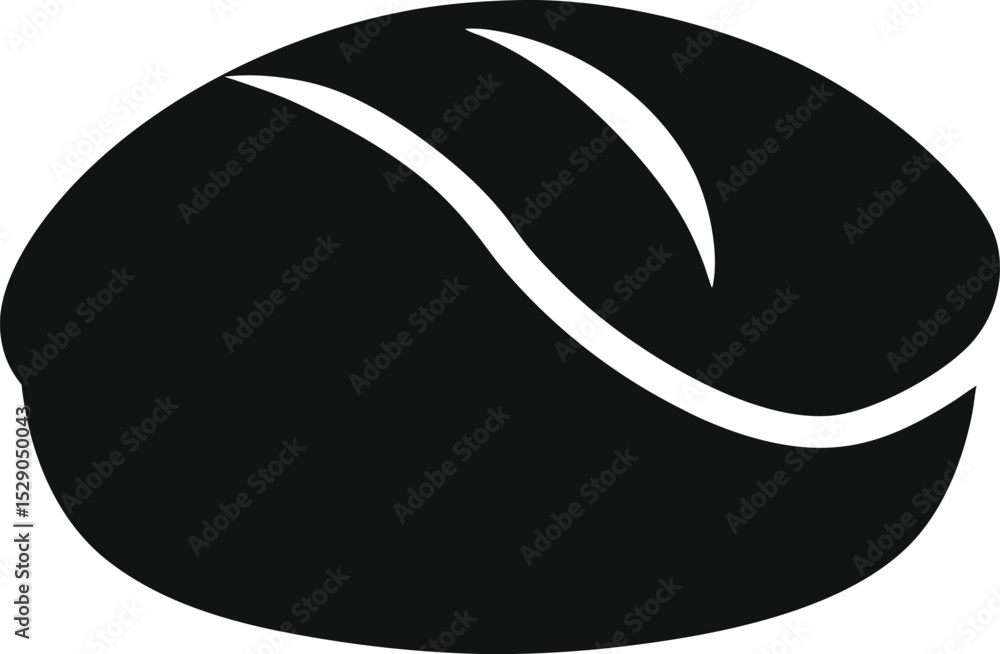 Simple Black and White Illustration of a Loaf of Bread Simple Black and White Illustration of a Loaf of Bread