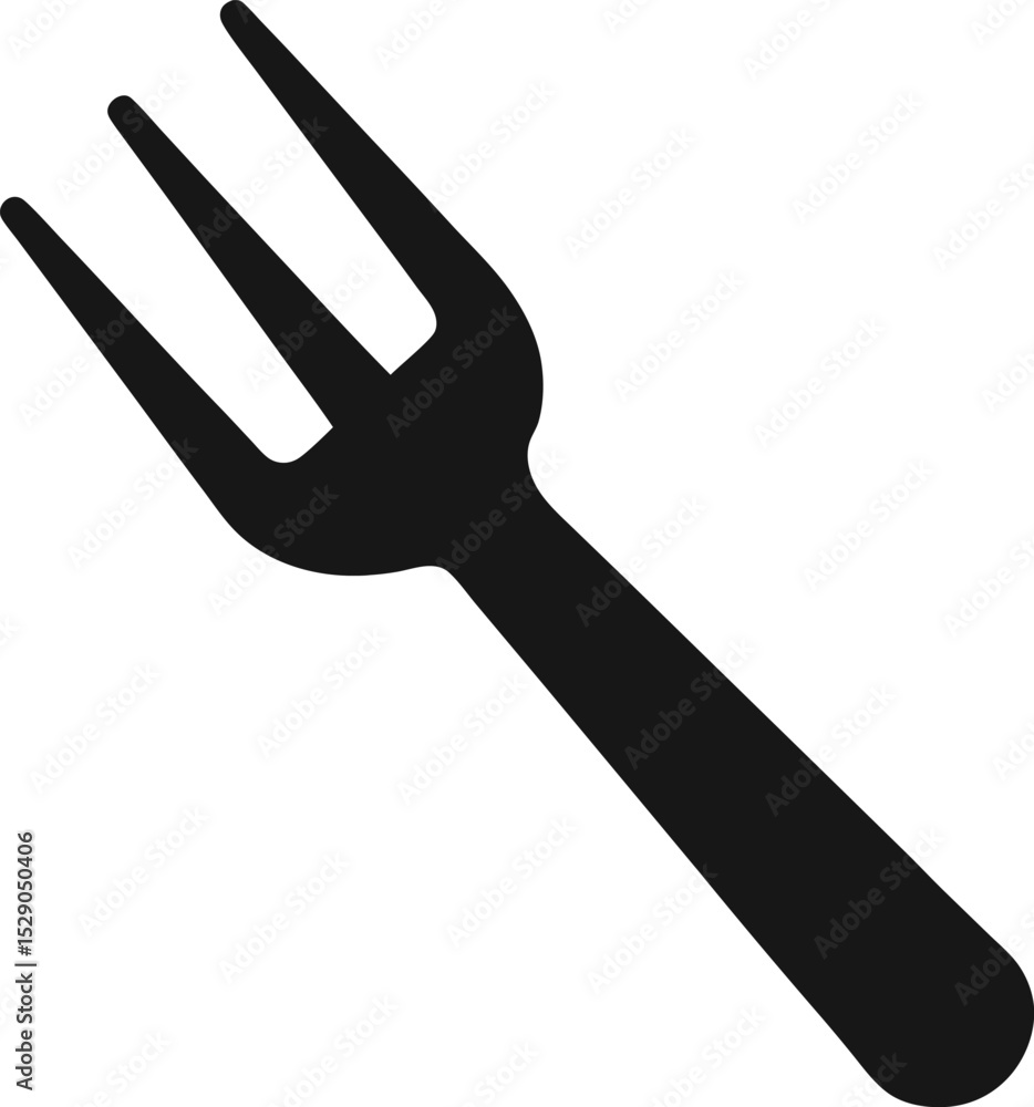 fork black silhouette icon on white background fork black silhouette icon on white background