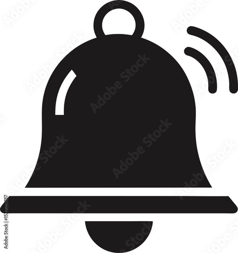 black silhouette of a bell notification icon