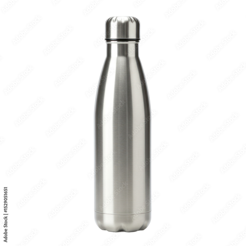 Sleek Stainless Steel Reusable Water Bottle with Rounded Cap and Smooth Finish Sleek Stainless Steel Reusable Water Bottle with Rounded Cap and Smooth Finish