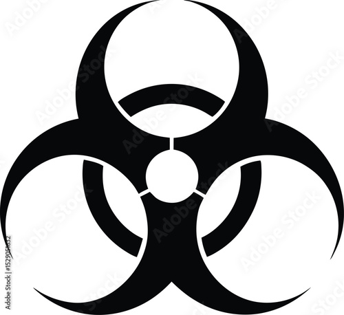black silhouette of a biohazard symbol icon 