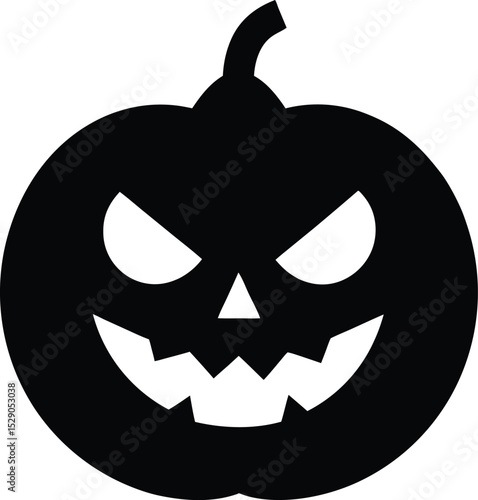 black silhouette of a jack o lantern