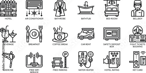 Hotel Amenities Icons A Comprehensive Guide to  Luxury Accommodations and Services