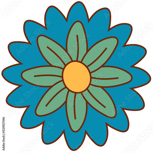 Retro Flower Daisy Groovy 70s