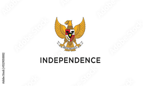 Independence with Indonesian National Emblem Garuda Pancasila | Vector Graphic for National Day Celebrations, Patriotic Designs, and Cultural Event Marketing