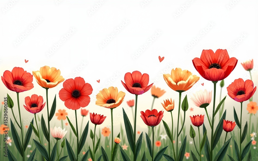 Fototapeta premium Blumenwiese Vektor. High quality