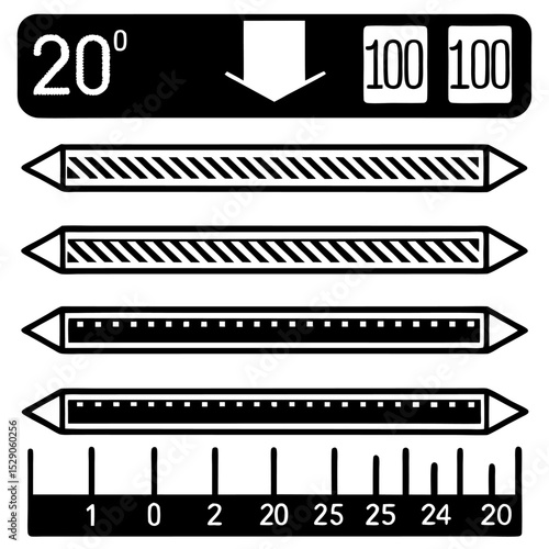 Map Scale Bar Styles - Essential Symbol Set"