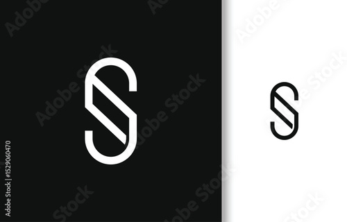SIMPLE MINIMALIST LETTER S J LOGO DESIGN