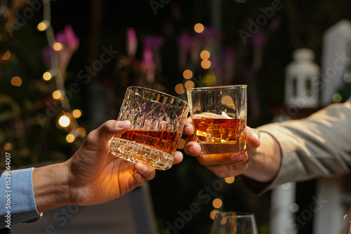 whiskey, for a friendly party in a bar or a restaurant.