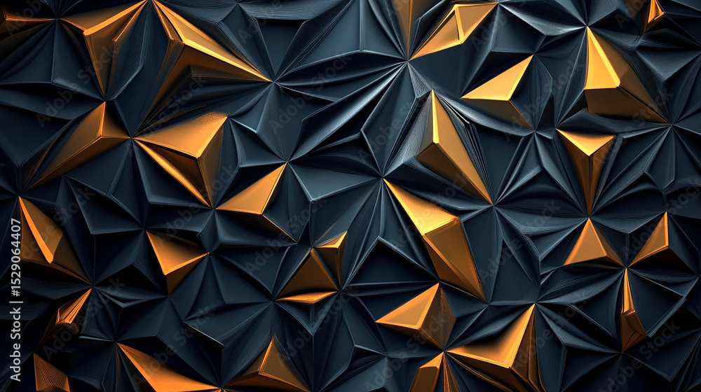 Fototapeta premium Gold and Black Abstract Geometric Pattern Background