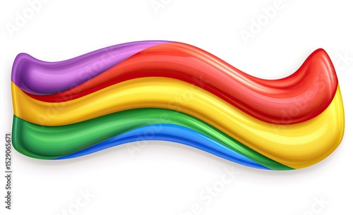 Colorful, wavy, abstract design in rainbow hues