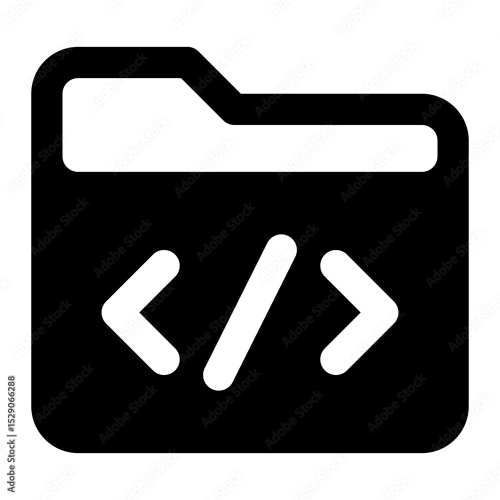 folder script black glyph icon folder script black glyph icon
