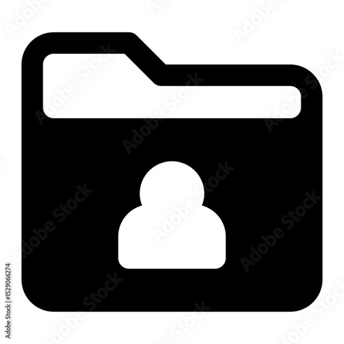 folder private black glyph icon