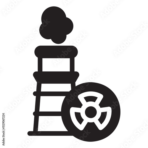 nuclear plant glyph icon