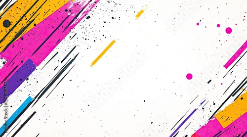 Abstract background with vibrant brushstrokes and splatters