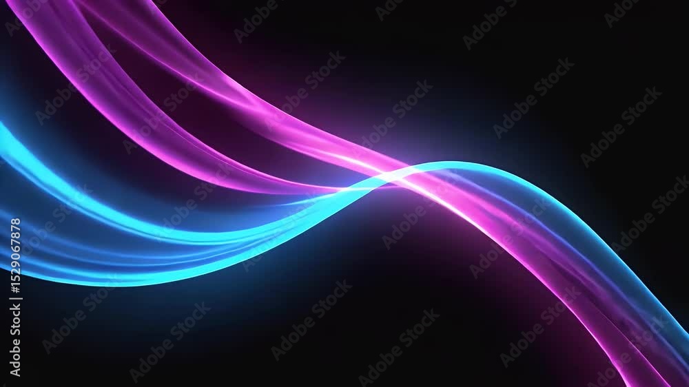 Vibrant blue and pink light waves flowing gracefully on a dark background. Vibrant blue and pink light waves flowing gracefully on a dark background.