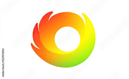 Abstract, vibrant, circular graphic with swirling, gradient colors