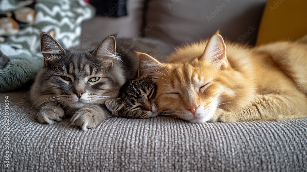 Obraz premium Relaxed dog and cat pose high resolution picture