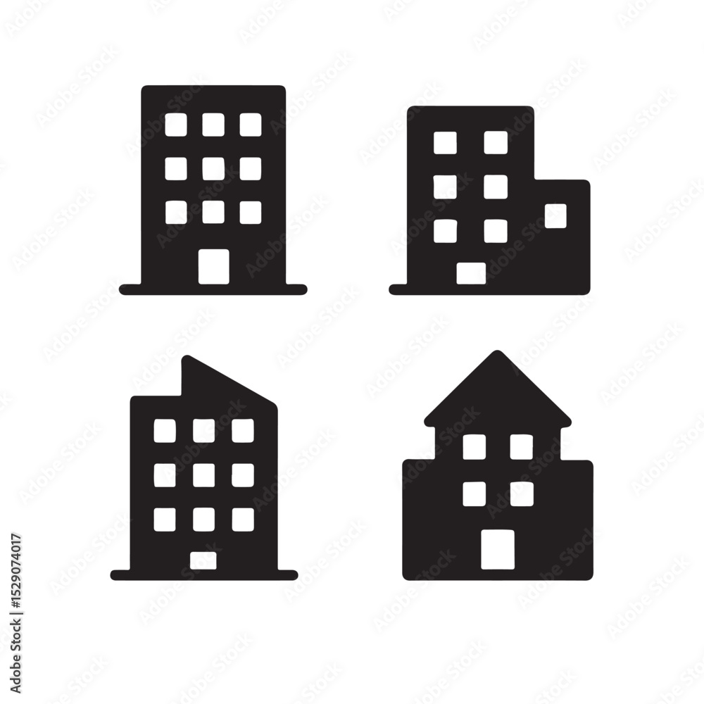 Building vector icon flat view Building vector icon flat view