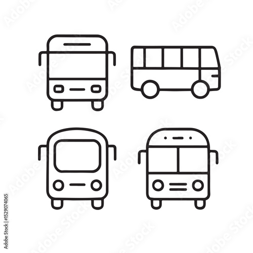 Bus vector icon clean wheels