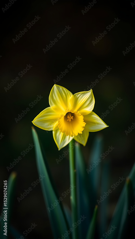 Real Pressed a daffodil flower plant inflorescence vertical