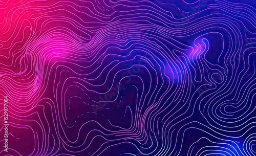 Abstract, colorful, wavy lines creating a topographic map effect