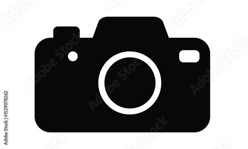 A minimalist silhouette of a camera, black and white, high contrast, vector style 5