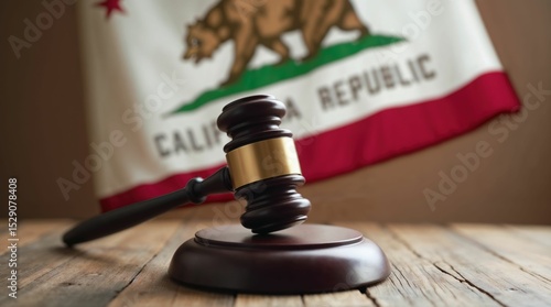 California legal system symbolized by judge's gavel