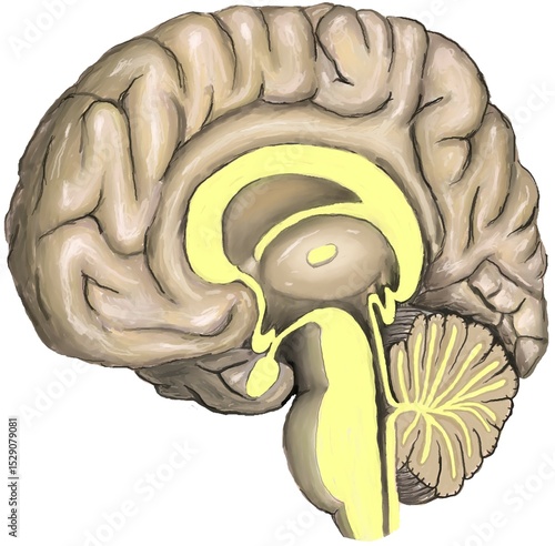 the illustration shown brain and brainstem anatomy