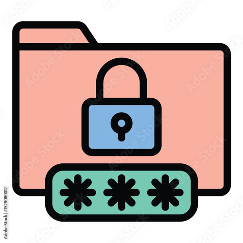 Secret icon flat line style illustration representing hidden or confidential information, suitable for privacy, security, and mystery-themed projects