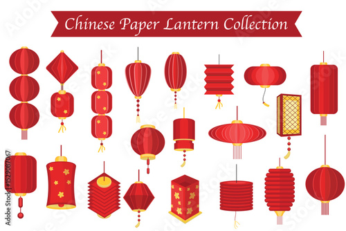Red Chinese Paper Lantern Variety Pack: Festive Asian Decorations