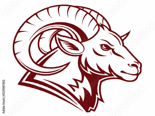 Wallpaper Mural Powerful ram atop a mountain, showcasing strength and ambition. Torontodigital.ca