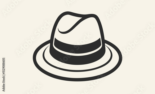 Fedora hat icon,  vector various fedora hat silhouettes 