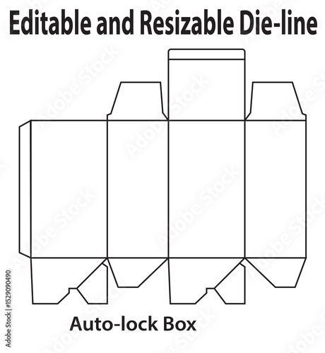 die cut, box dieline, packaging dieline, Auto lock box dieline, die line, dieline template