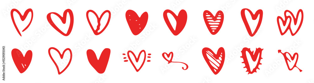 Hand Drawn Heart Icon with Love Doodles Broken Hearts Valentine Symbols and Romantic Elements Hand Drawn Heart Icon with Love Doodles Broken Hearts Valentine Symbols and Romantic Elements