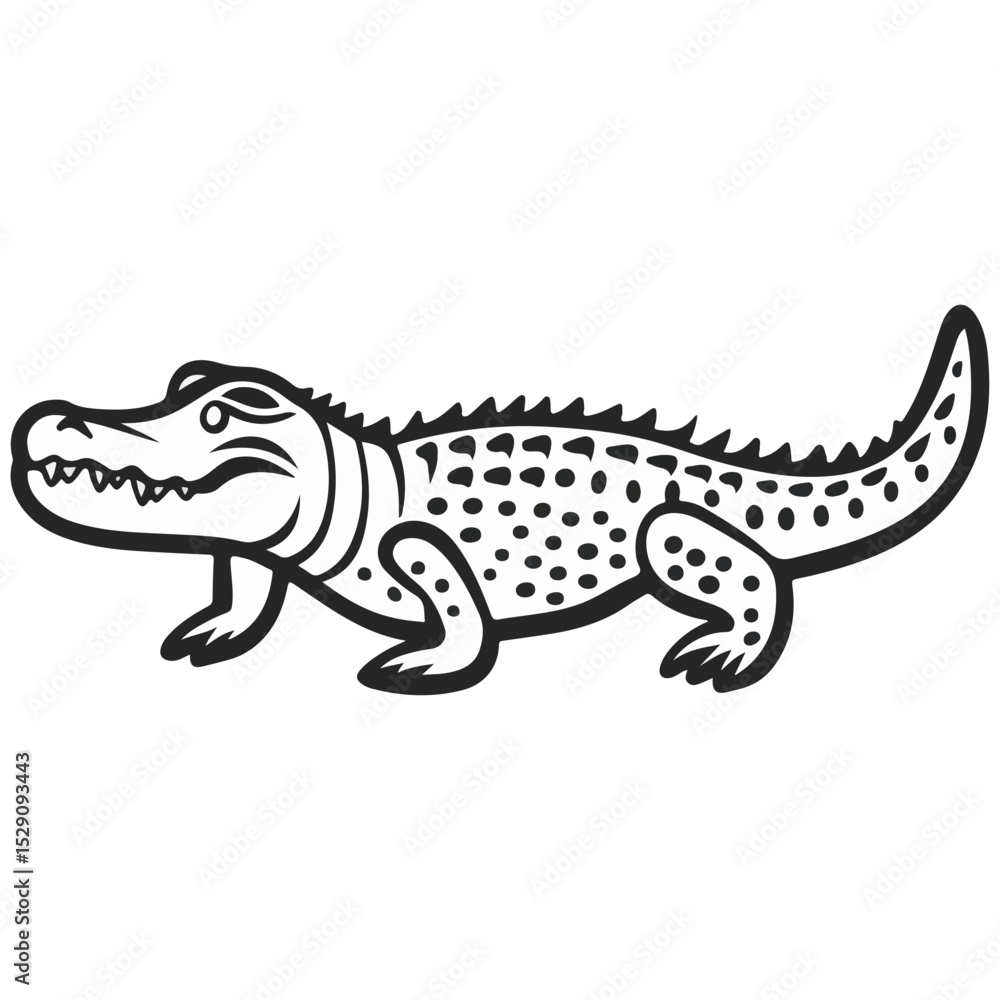 Naklejka premium crocodile, reptile, vector, transparent background, creature, animal, isolated, nature, alligator, amphibian, wildlife, zoo