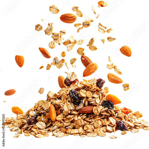 Oat granola falling crunchy muesli