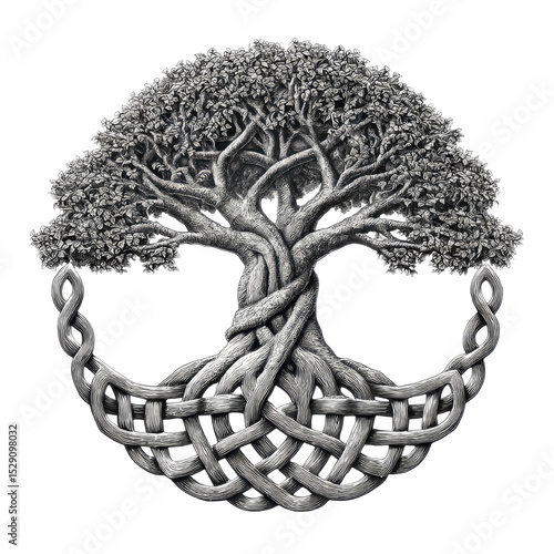 Celtic Knotwork Tree of Life Design - Intricate