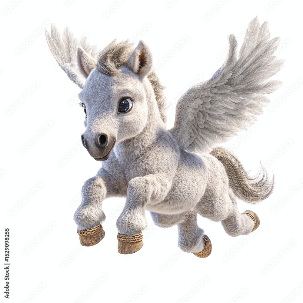 Fototapeta premium Adorable Baby Pegasus in Flight - Fantasy